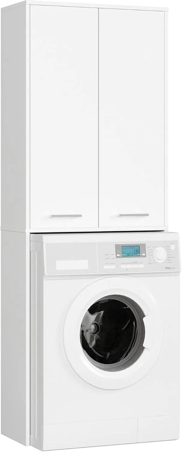 B64 H180 wasmachine-opbergrek, AKORD Wasmachinekasten FIN 180, Transformatiekast met opbergvak 2 deuren en 4 legplanken