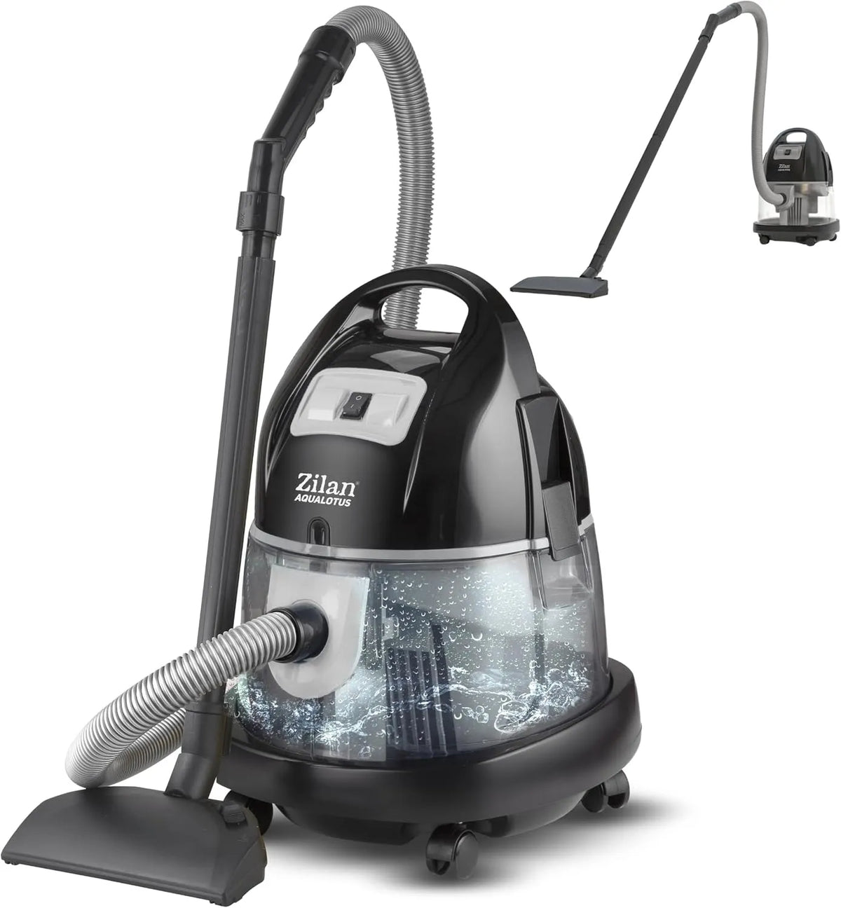 H20 stofzuiger, 2000 W, zakloos opvangsysteem, Zilan met waterfilter, zakloze, 360 graden slang, geschikt voor mensen met allergieën