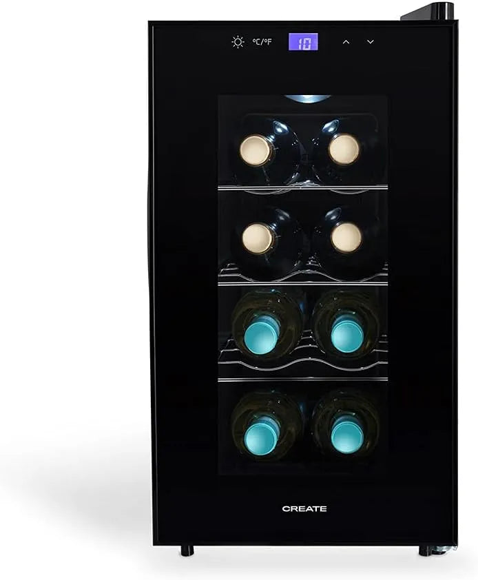 Wijnkoelkast, digitaal display, CREATE/WINECOOLER S/Wijnkoeler van 8 flessen Zwart / 23L, Display Digital
