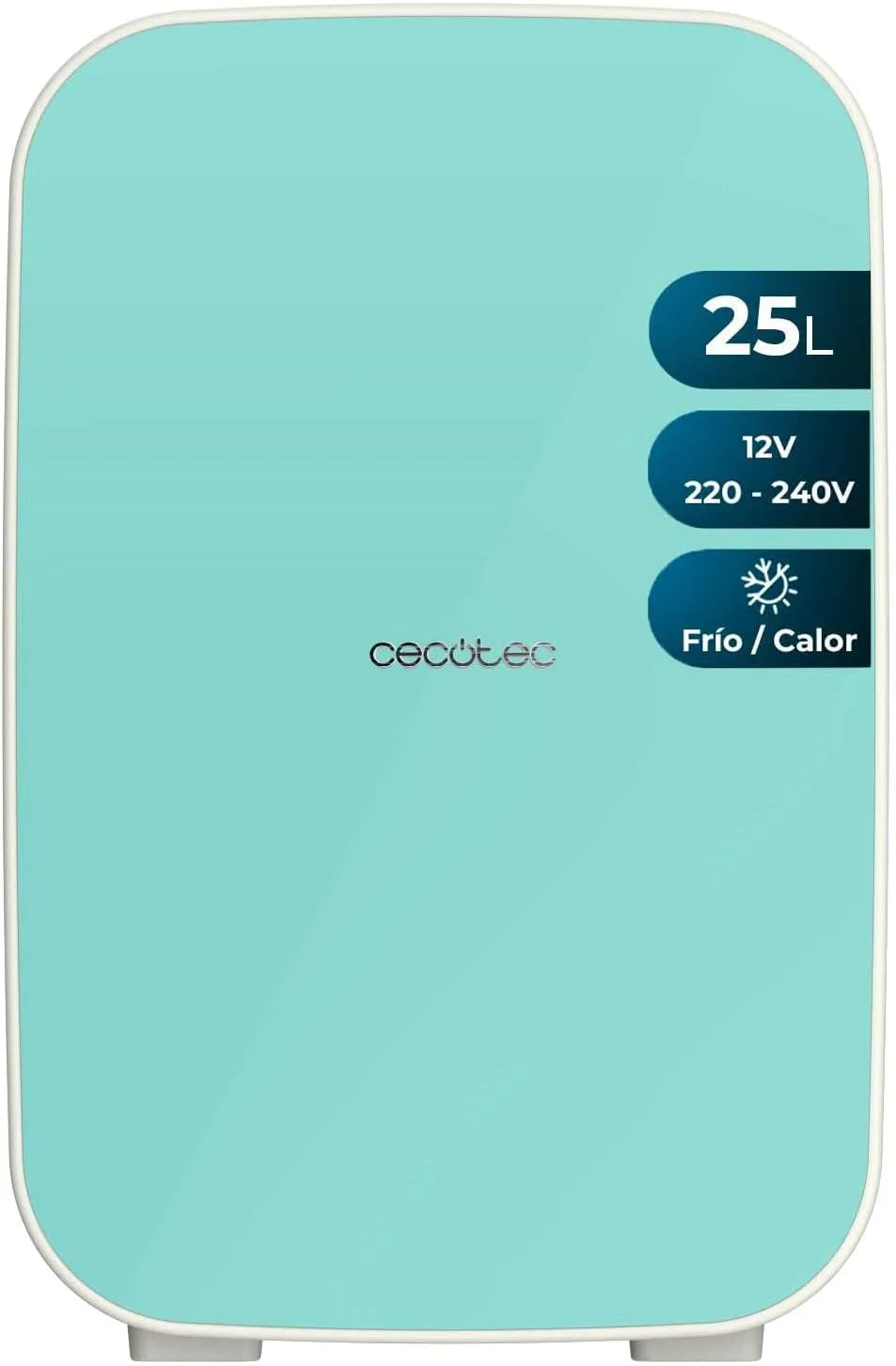 Cecotec V-220 minikoelkast, 220 V, koel- en verwarmingsfunctie, Bolero MiniCooling Mini-koelkast, Bahamas Mint, compatibel met auto's en caravans