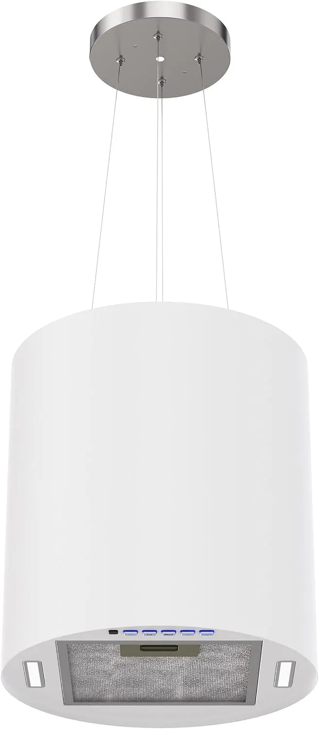 Afzuigkap, 650 m3/h, 35 cm, 3 snelheden, FIREGAS voor eiland, actieve koolfilter, afzuig- en circulatiemodus