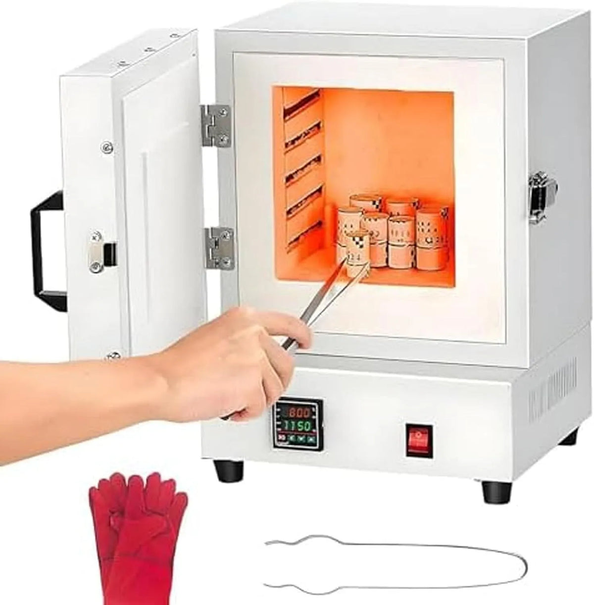 Elektrische oven, 2000W, 1150°C Oven voor Metaal Smelten, Sieraden en Aardewerk Toepassingen, Industriële voor Metaalbewerking