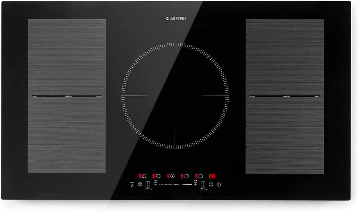 Klarstein kookplaat, 7400W, Delicatessa 90 Flex- Inbouw, Minimaal Energieverbruik, Glaskeramische, Flexibele Kookplaten, Slider-Functie