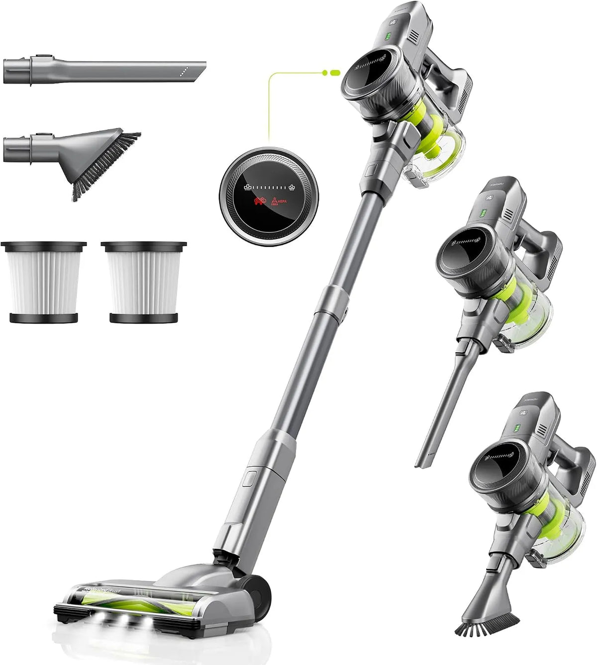 Steelstofzuiger, 26Kpa, 40Min, draadloos gebruik, digitaal display, reinigingsmodus voor huisdierhaar, Kalado Draadloos, 40Min Afneembare Batterij
