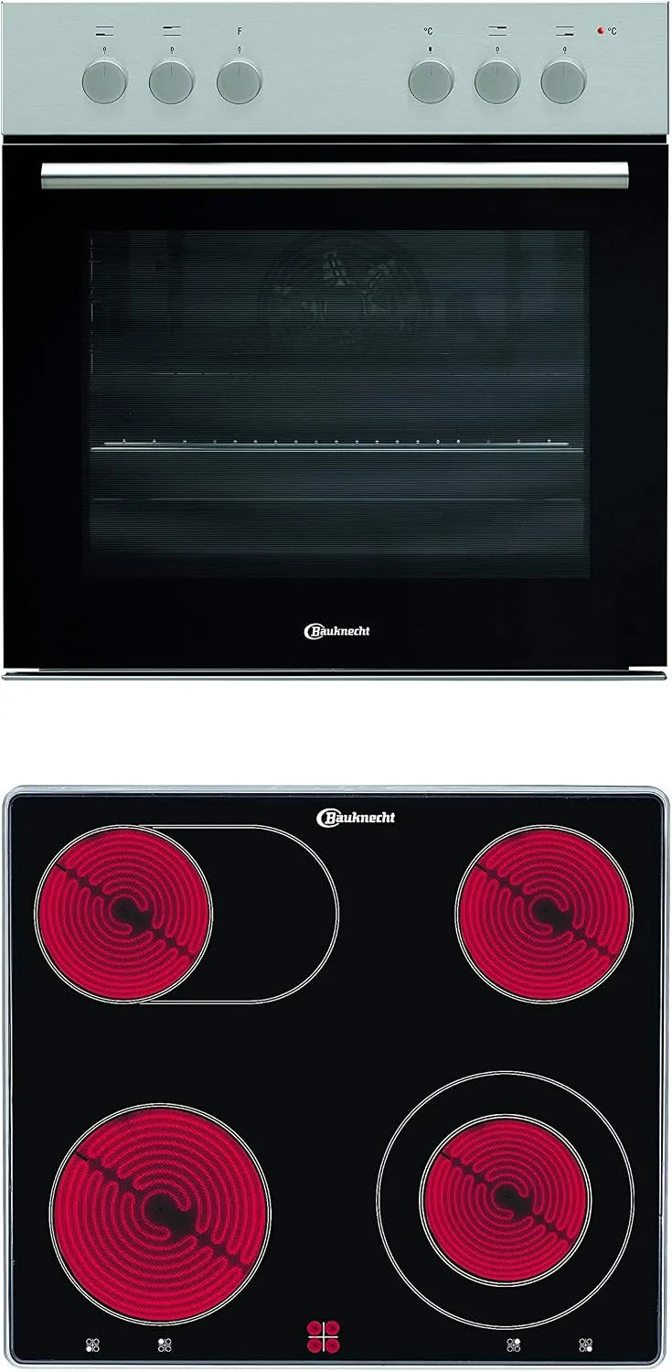 Bauknecht S200 kookplaat, 60 cm, heteluchtfunctie, HEKO combinatie/glaskeramische, / convectiefornuis met 5 functies/besturing Cookmatic 85980008028