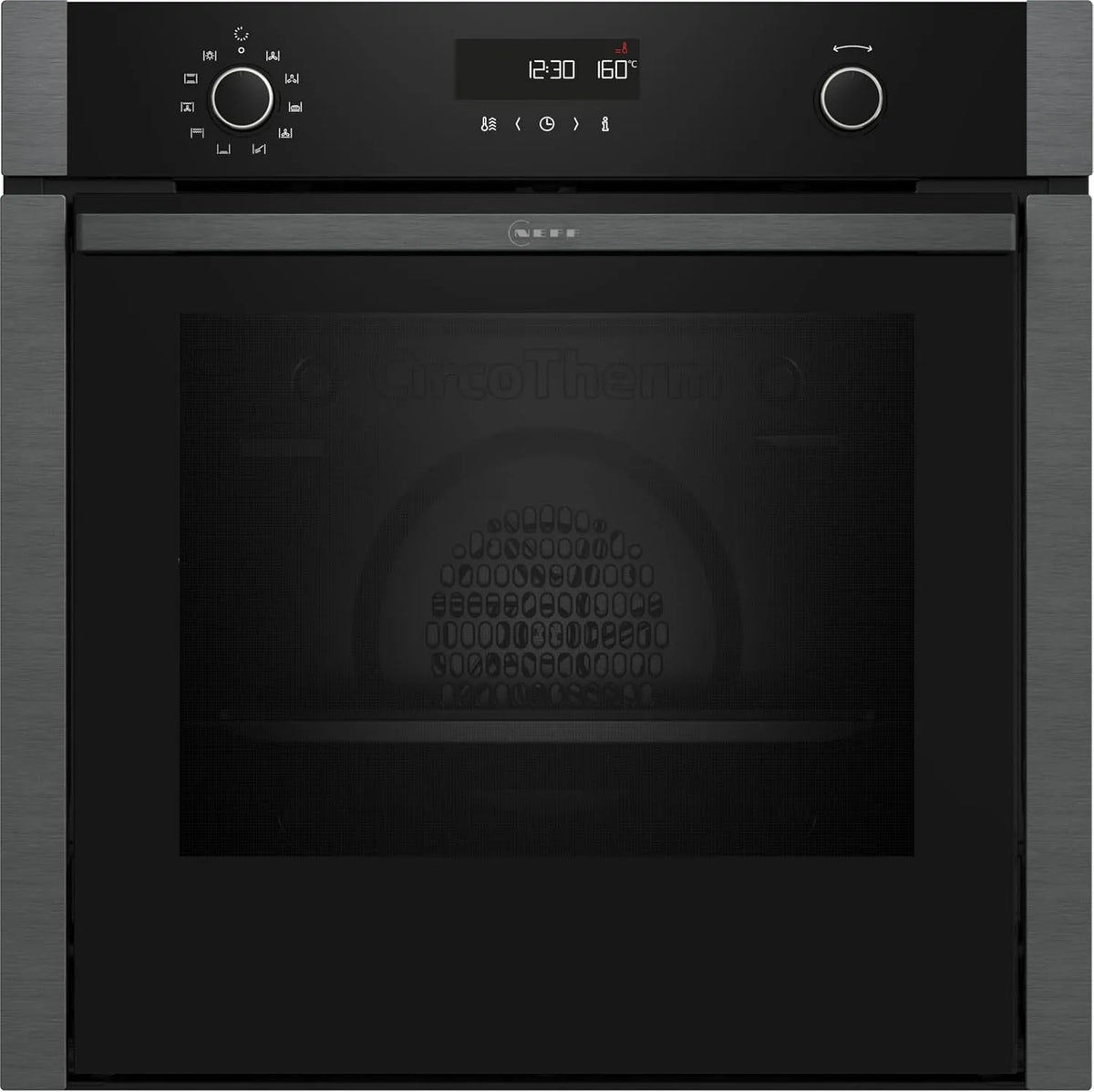 B5ACH7HG3 N50 elektrische oven, 60 cm, 60 x 60 cm, digitaal display, Made in Germany, LCD-display zonder knevel, Slide en Hide, 3D hete lucht