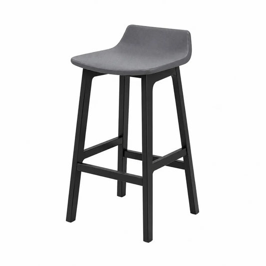 Taburete de bar asiento de PP estructura de acero negro y gris 45 cm x 48 cm x 92 cm