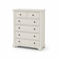 Chifonier de dormitorio rectangular con 6 cajones MDF melamina blanco lavado tiradores negros 80 x 40 x 100 cm