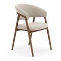Silla de comedor tapizada beige con estructura de madera natural 52 x 55 x 82 cm