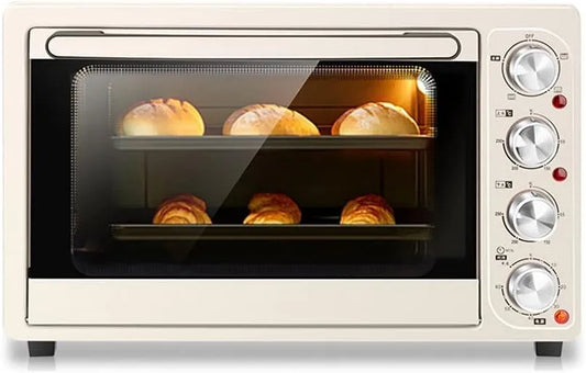Elektrische oven, heteluchtfunctie, Intelligente multifunctionele oven, 32L grote huishoudelijke, met rooster- en dehydratorfunctie, niet frituren