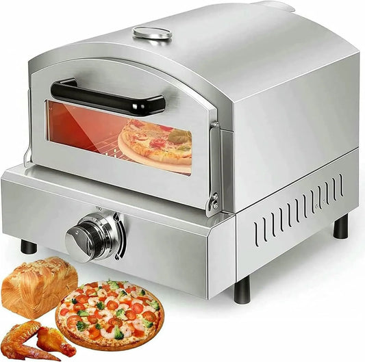 Pizzaoven, 2000W, Electric Pizza Oven, 2000W Roestvrijstalen Lade Soaster Oven, Commerciële, 360 ° Uniforme Temperatuur, Pizza Maker Machine