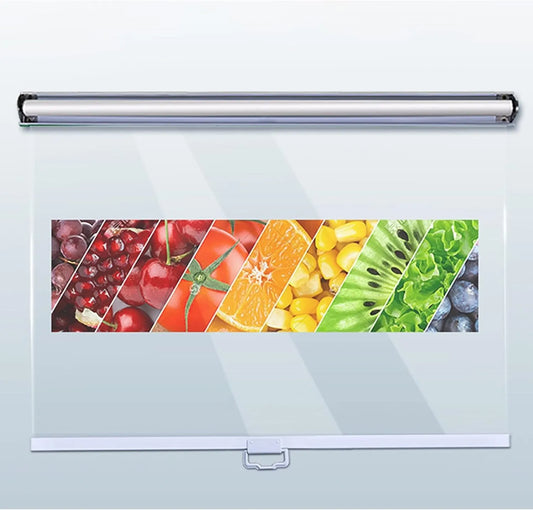 B110 H150 vriezer, digitaal display, C Plastic Partit ain voor winkel display rolgordijn met handvat voor restaurants en markten