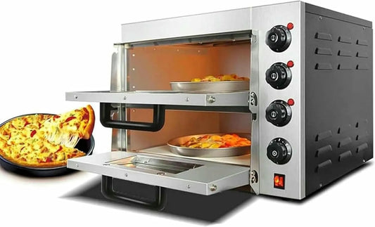 Pizzaoven, roestvrijstalen behuizing, timer, 16 Tafel Elektrische Pizza Ovens, Commerciële Pizza Ovens