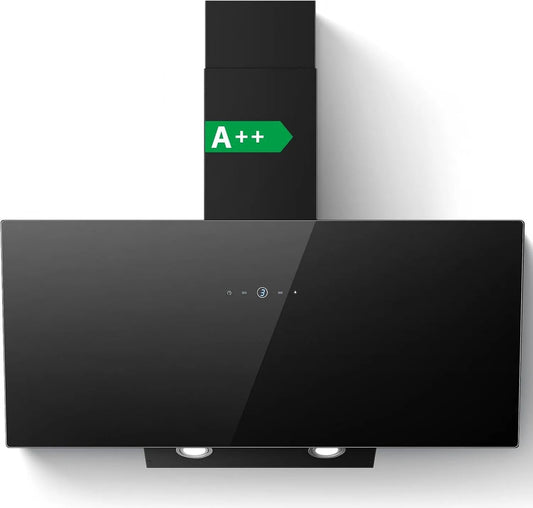 Afzuigkap, 90 cm, SNDOAS A++, keukenventilatie met instelbare afzuigstanden
