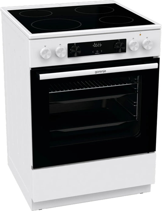 Gorenje GEC6C elektrische oven, 60 cm, 40 WD elektrisch fornuis met keramische kookplaat, snelle opwarming