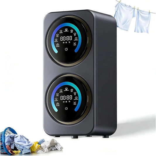 Was-droogcombinatie, Professionele Mini- Met Dubbele Trommel, Dubbele Roestvrijstalen Kuipen Van 3,5 Liter, 5 Programmeerbare Wascycli