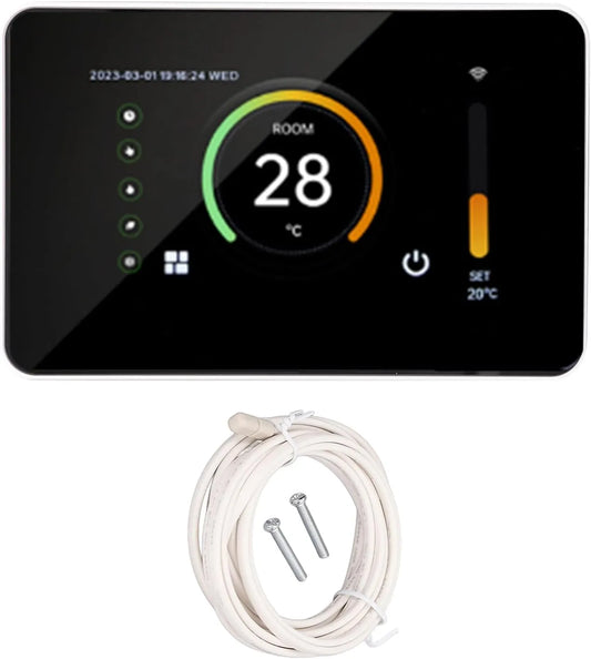 Thermostaat, 4,3 inch, wifi-bediening, Slimme voor thuis, WiFi digitale met 4,3 inch scherm voor warmtepomp, doe-het-zelf installatie