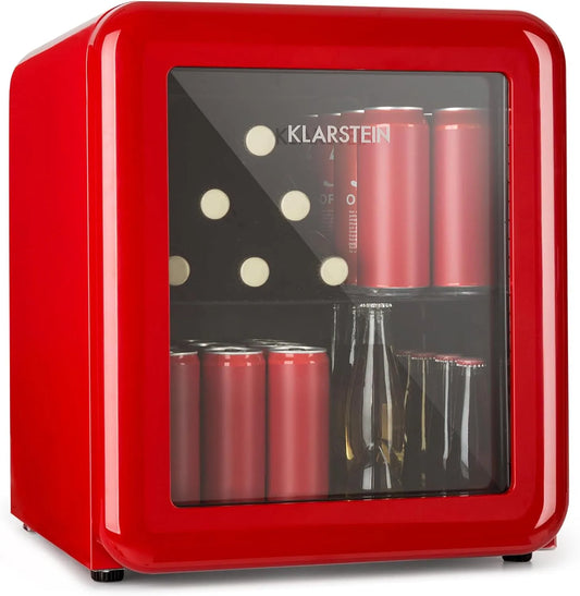 Klarstein minikoelkast, 39 dB, PopLife Drankenkoeler, Retro Koelkast, dubbelwandige deur, retro design