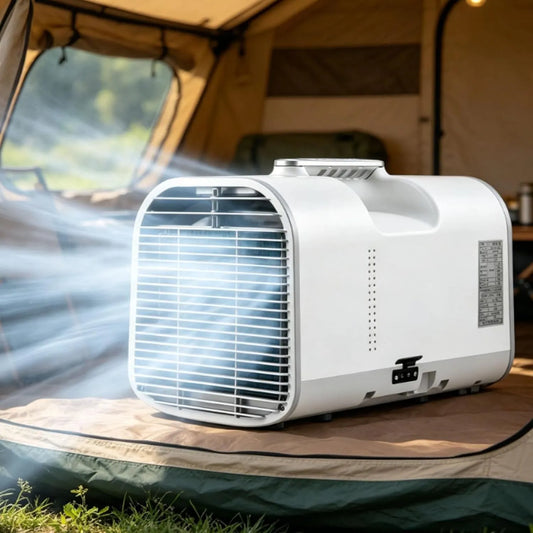 Airconditioner, 1500W, automatische werking, stille werking, Draagbare voor kamperen en reizen, 4-in-1 stille slaapunit, geen afvoerontwerp