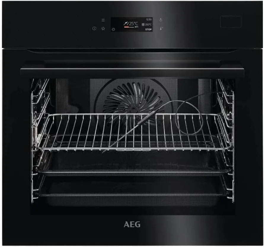 AEG BSE782380B elektrische oven, 3 standen, touchbediening, automatische werking, Multifunctionele oven, 20 functies + 3 stoompan, koken in 3 standen