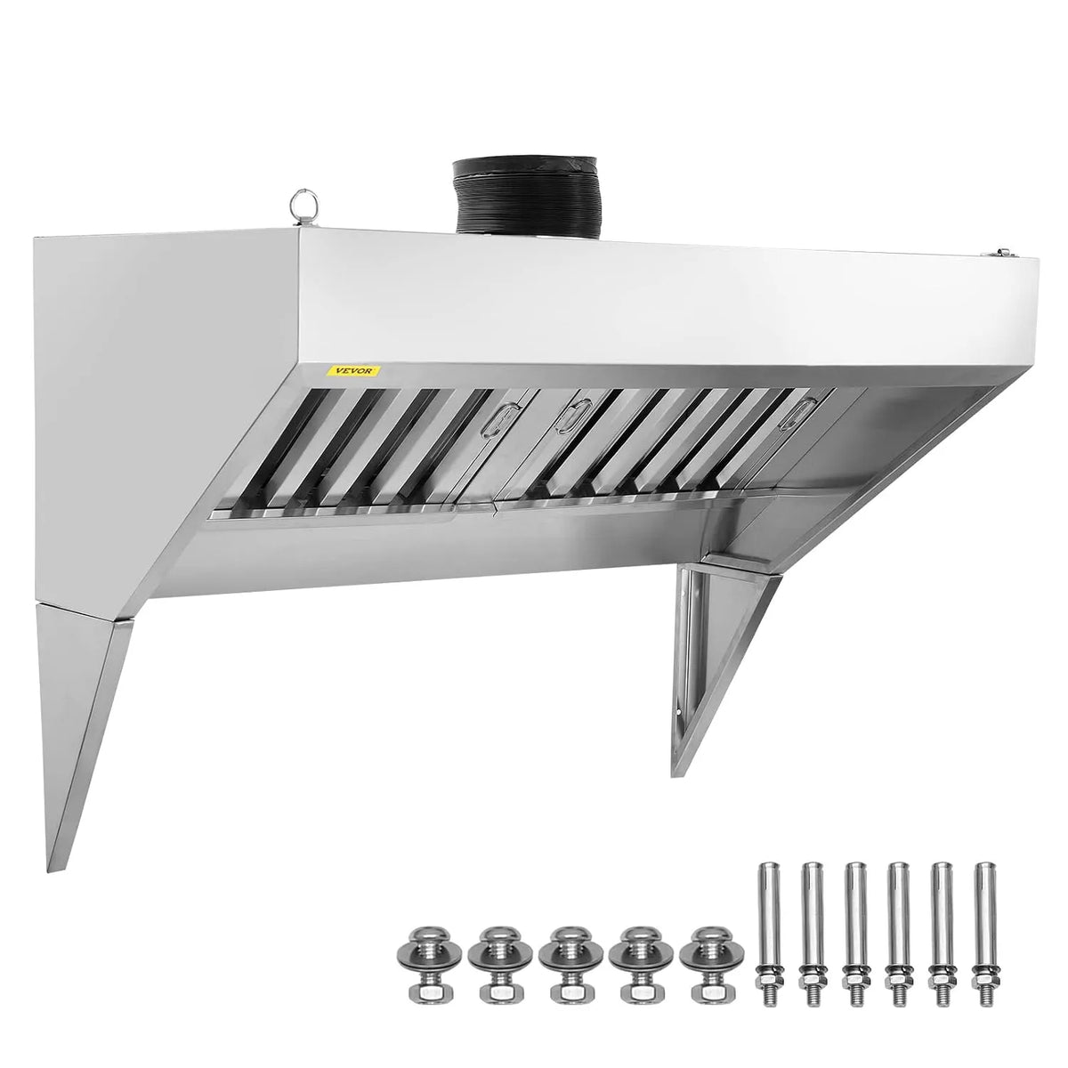 4FT afzuigkap, roestvrijstalen behuizing, VEVOR Commerciële, Food Truck Hood Uitlaat, Roestbestendige Ventilatiekap voor Keuken Restaurant