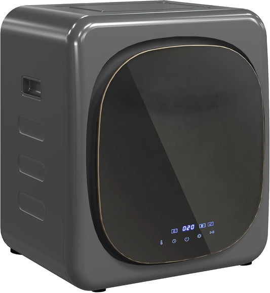 Wasdroger, 6 programma's, touchbediening, HOMCOM Mini met 6 programma's LED-touchscreen 4 kg 800W grijs