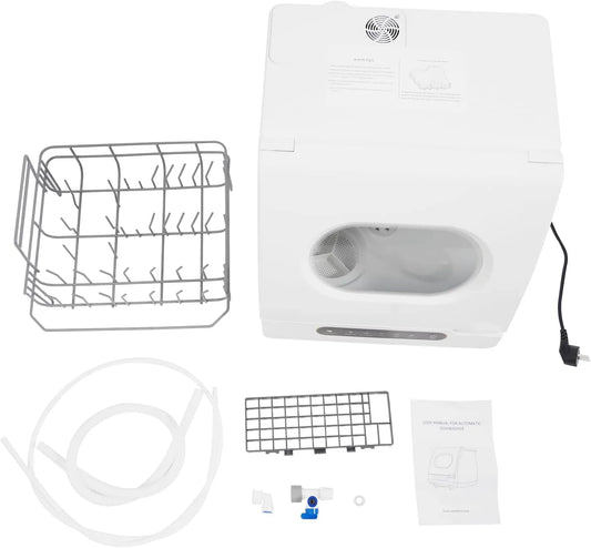 Vaatwasser, 220 V, 800 W, 55 dB, 6 programma's, touchbediening, multifunctionele met 6 programma's, touchscreen- met geïntegreerde watertank