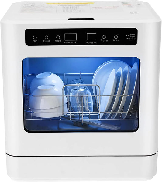 Vaatwasser, 800 W, mini-, draagbare mini-spoelmachine met 4 wasmodi, vrijstaande tafel voor kantoor