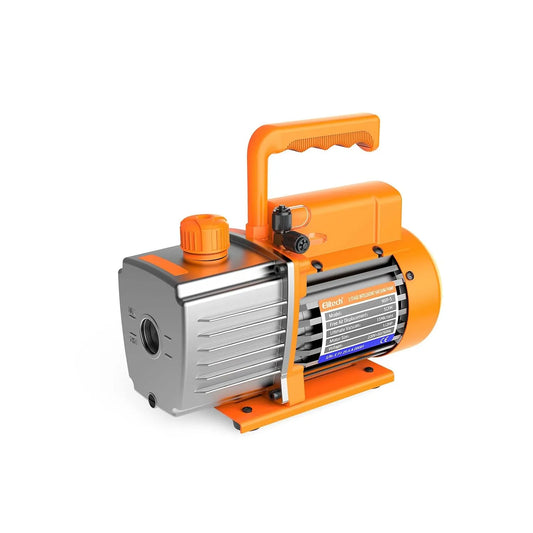 2L/S R32, bereiding zonder toegevoegd frituurvet, Elitech HVAC vacuümpomp 1/3 pk, vacuümpomp met draaibare palletmontage voor koeling