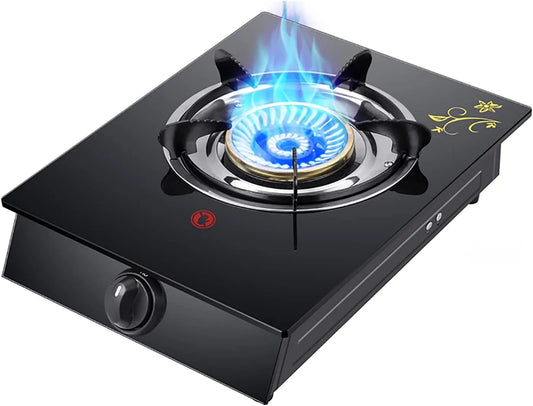 Gaskookplaat, 30 cm, gehard glas, studentenwonen en koken, afzonderlijk regelbare gasbranders